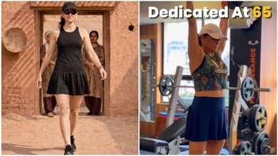 Renu Sidhu, a 65-year-old gym entrepreneur from Ahmedabad, showcases her fitness journey through social media. (Instagram/ renu.sidhu) Renu Sidhu, a 65-year-old gym entrepreneur from Ahmedabad, showcases her fitness journey through social media. (Instagram/ renu.sidhu)