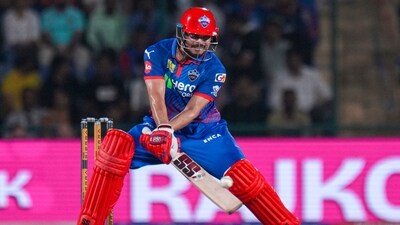 Ashutosh Sharma provided some key emphasis late on with some creative strokeplay but even his boost wasn't close to enough. His effort gave DC something to bowl at with 142/8 – but if KKR clicked, that was never going to be enough. (PTI) Ashutosh Sharma provided some key emphasis late on with some creative strokeplay but even his boost wasn't close to enough. His effort gave DC something to bowl at with 142/8 – but if KKR clicked, that was never going to be enough. (PTI)