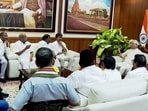 TVK chief Vijay, along with supporting parties' leaders, meets Tamil Nadu Governor Rajendra Arlekar to stake claim to form the government at Lok Bhavan in Chennai on Saturday, may 9. TVK chief Vijay, along with supporting parties' leaders, meets Tamil Nadu Governor Rajendra Arlekar to stake claim to form the government at Lok Bhavan in Chennai on Saturday, may 9.