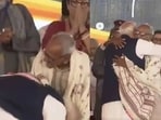 PM Modi touches feet of 98-year-old BJP worker during West Bengal CM swearing-in.