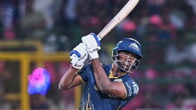 Sai Sudharsan was the quicker of the two GT openers, but continued another incredibly consistent season with a half-century. Joined Shubman Gill in a 118-run partnership, continuing to work on his power-hitting. (AP) Sai Sudharsan was the quicker of the two GT openers, but continued another incredibly consistent season with a half-century. Joined Shubman Gill in a 118-run partnership, continuing to work on his power-hitting. (AP)
