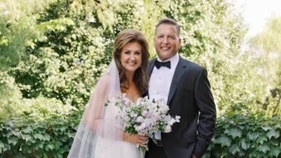 Joni Lamb with her husband, Dr Doug Weiss, at their wedding in June 2026. (Joni Lamb Instagram) Joni Lamb with her husband, Dr Doug Weiss, at their wedding in June 2026. (Joni Lamb Instagram)