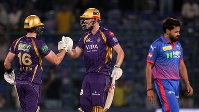 KKR won the match against the Delhi Capitals by eight wickets. (PTI)