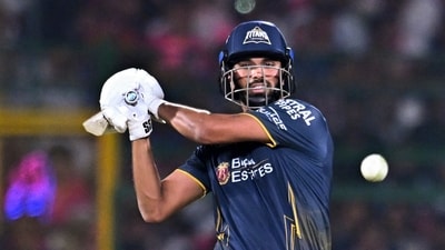 Washington Sundar provided the finishing touches with a fine 37*(20), continuing to hone his craft in the GT middle order. A couple of sixes for Rahul Tewatia in the last over helped out, pushing GT to 229/4. (PTI) Washington Sundar provided the finishing touches with a fine 37*(20), continuing to hone his craft in the GT middle order. A couple of sixes for Rahul Tewatia in the last over helped out, pushing GT to 229/4. (PTI)