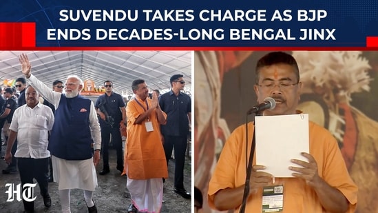 Suvendu sworn in as Bengal's first BJP CM, PM Modi watches