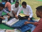 EVM machine distribution for MC election in Panchkula (Sant Arora/HT)