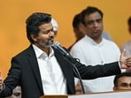 Chief minister of Tamil Nadu, C Joseph Vijay speaks after taking the oath during his swearing-in ceremony in Chennai on May 10, 2026. 
