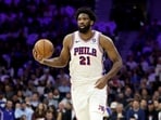 Joel Embiid #21 of the Philadelphia 76ers dribbles the ball during Game Three of the Second Round of the NBA Eastern Conference Playoffs 