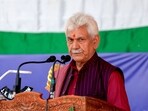 Lieutenant governor of Jammu and Kashmir Manoj Sinha speaks during the presentation ceremony of appointment letters to newly recruited constables at the Armed Police Complex in Zewan, Srinagar, on Sunday. (ANI) Lieutenant governor of Jammu and Kashmir Manoj Sinha speaks during the presentation ceremony of appointment letters to newly recruited constables at the Armed Police Complex in Zewan, Srinagar, on Sunday. (ANI)