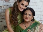 Actor Dia Mirza Rekhi with her mother, Deepa Mirza.