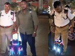 A Bengaluru man’s 25 km daily commute on an electric unicycle caught a traffic cop’s attention on the road. A Bengaluru man’s 25 km daily commute on an electric unicycle caught a traffic cop’s attention on the road.