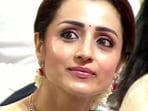 Trisha Krishnan wore blue to Vijay's CM swearing in ceremony.