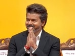 Vijay took oath as the Chief Minister of Tamil Nadu at the Jawaharlal Nehru Stadium, in Chennai on Sunday. (TN DIPR/ANI Video Grab)
