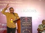 iiMumbai, India - May 09, 2026: Indian vocalist and author T.M. Krishna and former Lieutenant Governor of Delhi Najeeb Jung are gathering for the Conclave of Religions 2026 at J W Merrot, Juhu in Mumbai, India, on Saturday, May 09, 2026. (Photo by Satish Bate/ Hindustan Times) (Hindustan Times)