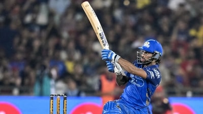 Tilak ended with 57, but received very little support in the death overs, before himself becoming Bhuvi’s fourth victim. A decent half-century, but MI could only limp their way to 166/8. (AFP)