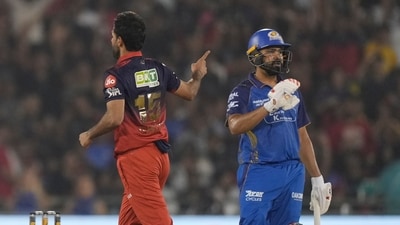 Bhuvneshwar Kumar started the match off in some style. Hedismissed Rohit Sharma, Ryan Rickelton, and Suryakumar Yadav, all in the powerplay, continuing hi smarch towards the Purple Cap in a phenomenal season. He added a fourth wicket later on – but it wouldn’t be the end of his night. (AP)