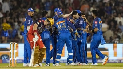 In response, MI needed quick wickets – and got just that, as Virat Kohli was dismissed for a second duck in a row, this time off his very first ball. Soon after, Deepak Chahar also added the wicket of Devdutt Padikkal, giving MI a step up in the powerplay. (PTI)