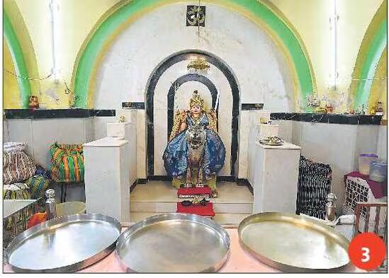 The hill’s forested past is marked by the Wagheshwari temple with its devi astride a fierce tiger-like form. The hill’s forested past is marked by the Wagheshwari temple with its devi astride a fierce tiger-like form.