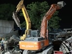 According to PCMC officials, 4,336.28 sq ft of unauthorised construction was removed during the operation. (HT)
