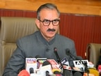 Himachal chief minister Sukhvinder Singh Sukhu during a press conference in Shimla on Monday. (Deepak Sansta/HT) Himachal chief minister Sukhvinder Singh Sukhu during a press conference in Shimla on Monday. (Deepak Sansta/HT)
