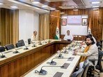 In this image posted on May 11, 2026, West Bengal Chief Minister Suvendu Adhikari during the first cabinet meeting of the state government.