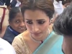 Trisha Krishnan was mobbed after Vijay's oath-taking ceremony as Tamil Nadu Chief Minister. 