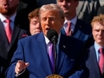 Donald Trump speaks at an event hosting the 2026 College Football Playoff national champions Indiana University. Donald Trump speaks at an event hosting the 2026 College Football Playoff national champions Indiana University.