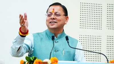 Uttarakhand Chief Minister Pushkar Singh Dhami addresses an event in Dehradun. (@pushkardhami X) Uttarakhand Chief Minister Pushkar Singh Dhami addresses an event in Dehradun. (@pushkardhami X)