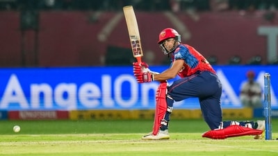 Initially, PBKS posted 210/5 in 20 overs. (PTI) Initially, PBKS posted 210/5 in 20 overs. (PTI)