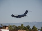 A US Air Force transport aircraft approaches PAF Base Nur Khan in Rawalpindi, Pakistan (Photograph for representative purpose only). (REUTERS)
