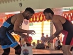 Action from the Senior Ranking Open Tournament at Nandini Nagar. (HT Photo)