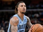Memphis Grizzlies forward Brandon Clarke shoots a free throw during an NBA Cup basketball game against the Denver Nuggets, Nov. 19, 2024.