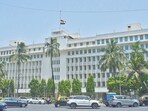 Mumbai, India – 22, April 2025: The Indian National Flag at half-mast at the Mantralaya building to mourn the demise of Pope Francis, in Mumbai, India, on Tuesday, April 22, 2025. (Photo by Bhushan Koyande/HT Photo)