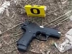 The gun used by the accused during the shootout with police on Monday. (HT Photo)