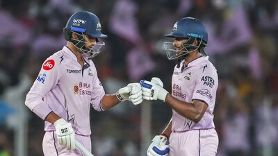 Sai Sudharsan and Washington Sundar showed great resilience, helping the Titans post a total of 168/5 at the end of their 20 overs. (ANI Pic Service)