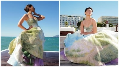 Alia Bhatt captivates at Cannes 2026 in a breathtaking printed ball gown. (Instagram/ Rhea Kapoor)