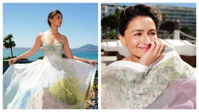 The makeup is dreamy, with pink lips and soft glam makeup that aligns with the ethereal aesthetic so well. Her hair styled in a bun was a good styling choice because it accentuates a certain princess-like daintiness and soft grace. (Picture credit: Instagram/@aliabhatt) The makeup is dreamy, with pink lips and soft glam makeup that aligns with the ethereal aesthetic so well. Her hair styled in a bun was a good styling choice because it accentuates a certain princess-like daintiness and soft grace. (Picture credit: Instagram/@aliabhatt)