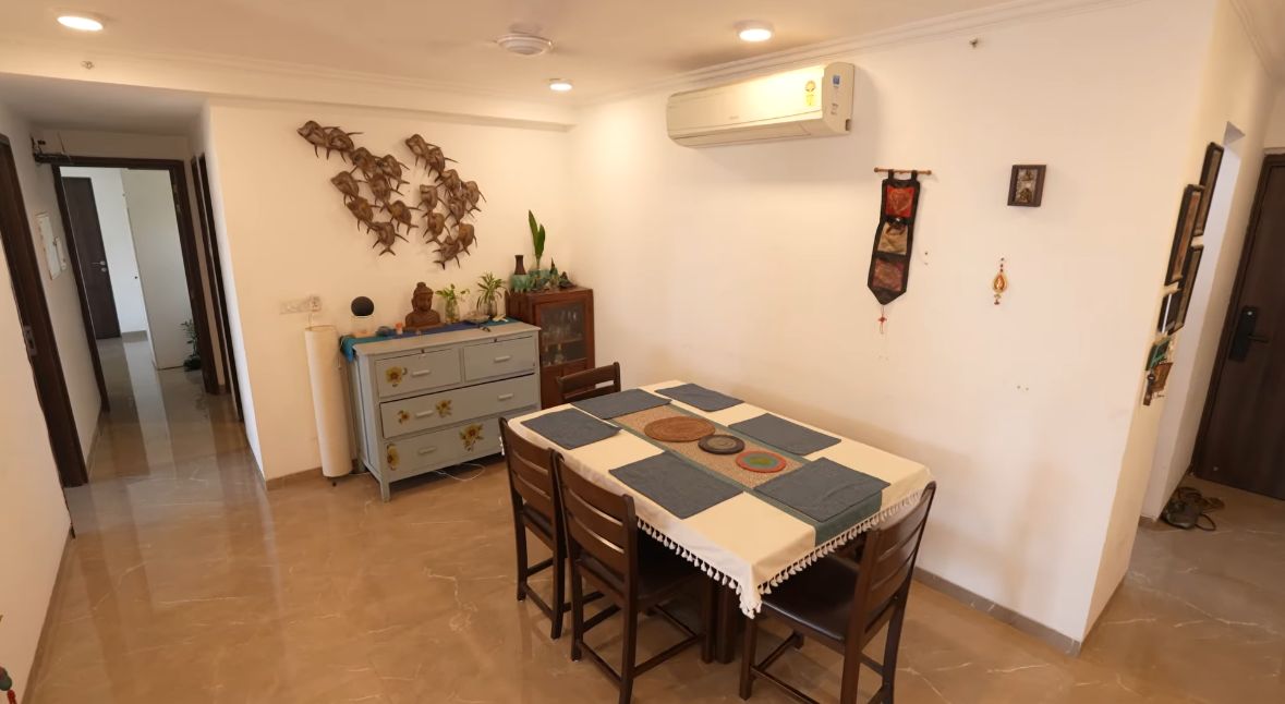 Gaurav's dining area had a warm and minimal setup. (YouTube/@FarahKhanK) Gaurav's dining area had a warm and minimal setup. (YouTube/@FarahKhanK)
