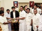 Tamil Nadu chief minister C Joseph Vijay met AIADMK leaders CV Shanmugam, SP Velumani and others in Chennai on Tuesday. 