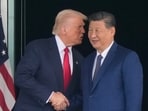 President Donald Trump and Chinese President Xi Jinping shake hands after their US-China summit meeting at Gimhae International Airport in Busan, South Korea on October 30, 2025.