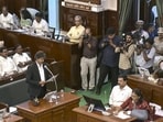 Tamil Nadu chief minister Joseph Vijay speaks in the state assembly during the floor test on Wednesday. (@tamilnaduassembly)