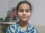 Vanshika, a student of the Institute for the Blind, Sector-26, topped her school in the CBSE Class 12 examinations by scoring 97.4%. (HT Photo)