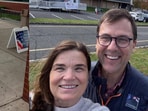 US House Rep. Tom Kean Jr (L) and Kean Jr with his wife, Rhonda. 