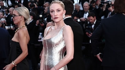 Maika Monroe stunned in a shimmering silver sequin gown by Ashi Studio, paired with dazzling jewellery from Pasquale Bruni. (AFP) Maika Monroe stunned in a shimmering silver sequin gown by Ashi Studio, paired with dazzling jewellery from Pasquale Bruni. (AFP)