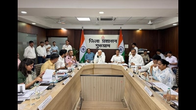 Singh stressed coordination among departments and prioritising roads, drinking water, health, education and urban infrastructure works. (Parveen Kumar/HT) Singh stressed coordination among departments and prioritising roads, drinking water, health, education and urban infrastructure works. (Parveen Kumar/HT)