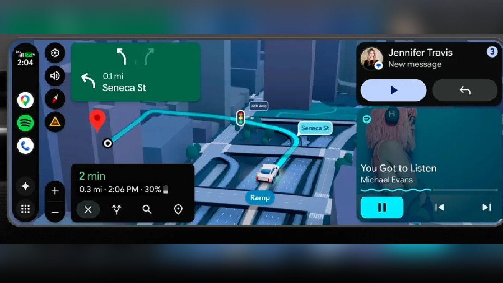 Android Auto is getting the power of Gemini. (Google) Android Auto is getting the power of Gemini. (Google)