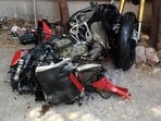 Ducati biker fractures hand after crashing into car in Sanpada