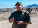 Border Patrol Chief Michael Banks speaks to reporters during the visit to the US-Mexico border by Defense Secretary Pete Hegseth