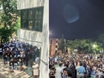 Students protesting at NLSIU Bengaluru. 
