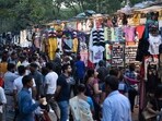 New Delhi, India - May 05, 2018: A general view of the encroachments by shop owners and street hawkers, at Janpath Market, in New Delhi, India, on Saturday, May 05, 2018. (Photo by Sanchit Khanna/ Hindustan Times) (Sanchit Khanna/HT PHOTO)